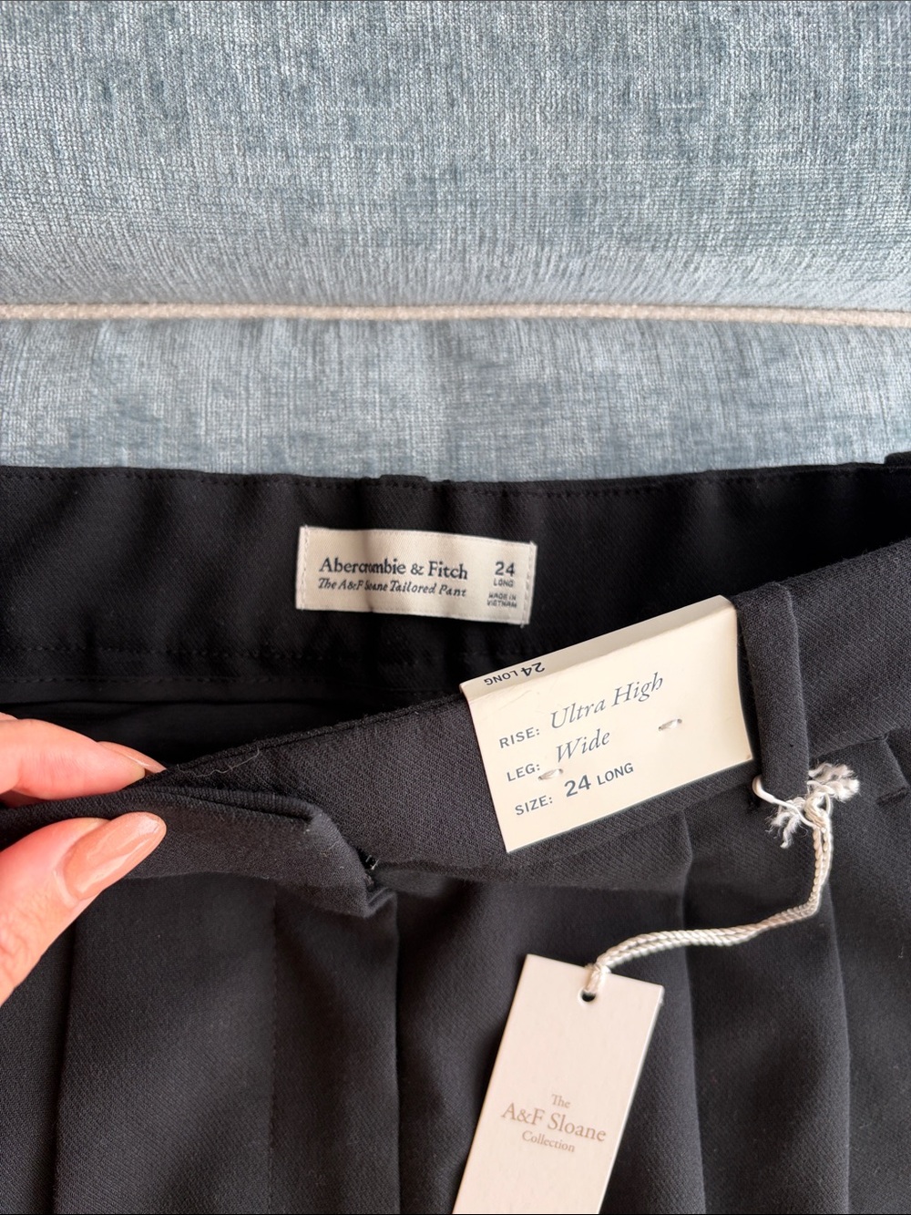 Abercrombie and Fitch Sloane Tailored Trouser Pants Wide Leg Ultra High Long - Picture 5 of 6